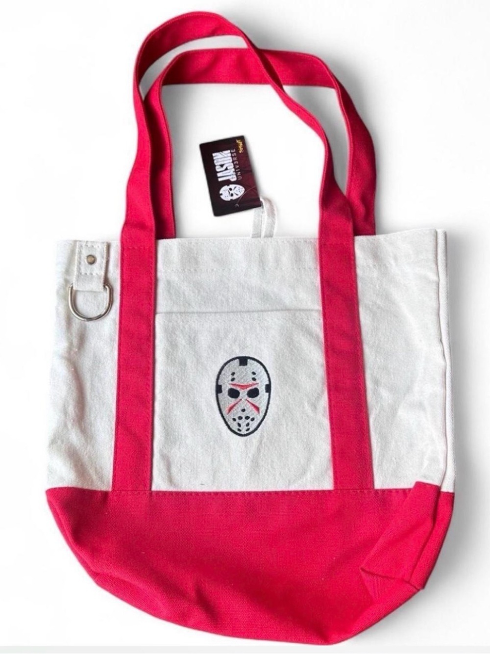 Jason Voorhees Canvas Two-Tone red and White Tote Bag